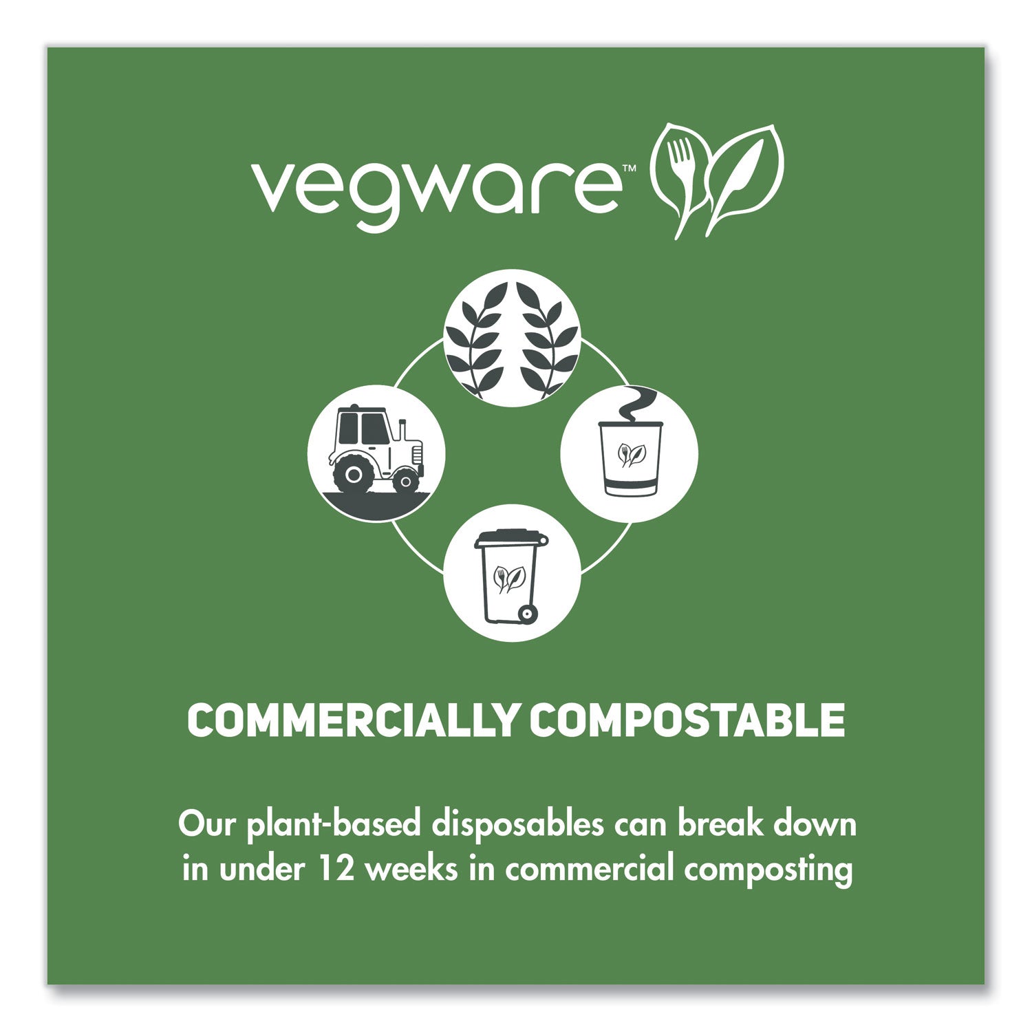 Vegware Round Deli Pots, Compostable, 8 oz, 4.6" Diameter x 1.5"h, Clear, Plastic, 500/Carton (CFDC08)