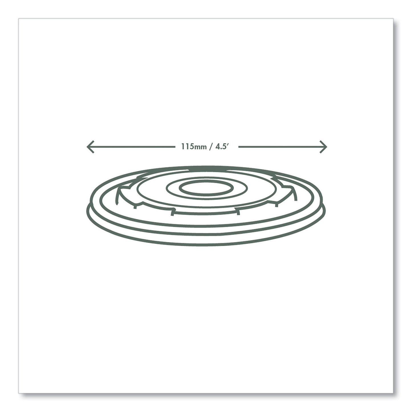 Vegware 115-Series Flat Hot Lids, Compostable, For Use With 115-Series Soup Containers, White, Plastic, 500/Carton (VLID115S)