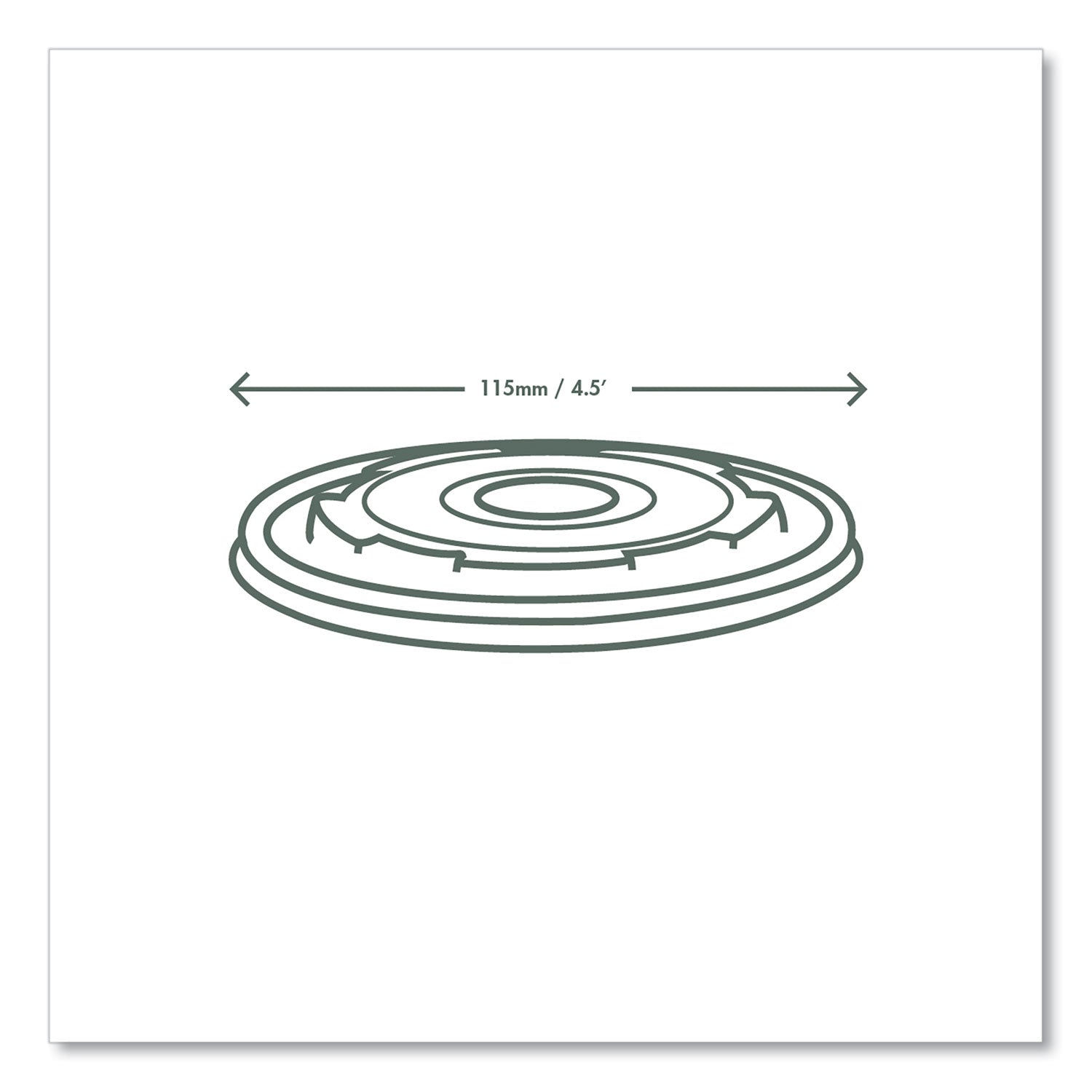 Vegware 115-Series Flat Hot Lids, Compostable, For Use With 115-Series Soup Containers, White, Plastic, 500/Carton (VLID115S)