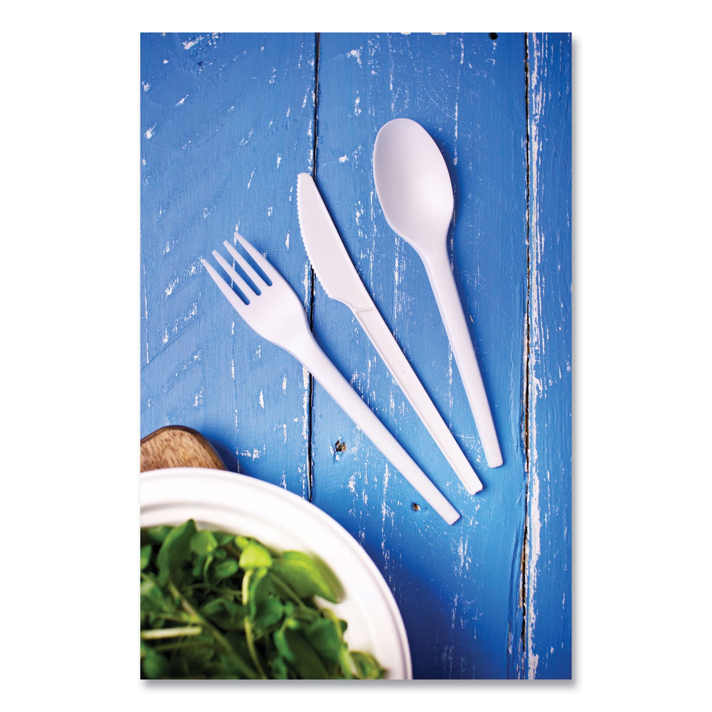 Vegware White CPLA Cutlery, Compostable, Spoon, 1,000/Carton (VWSP65)