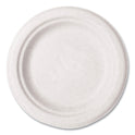 Vegware Molded Fiber Tableware, Compostable, Plate, 6" dia, White, 1,000/Carton (WHBRG06)