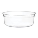 Vegware Round Deli Pots, Compostable, 8 oz, 4.6" Diameter x 1.5"h, Clear, Plastic, 500/Carton (CFDC08)