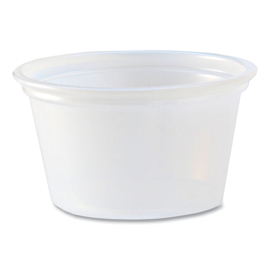 Fabri-Kal Portion Cups, 0.75 oz, Translucent, 125/Sleeve, 20 Sleeve/Carton (PC075)