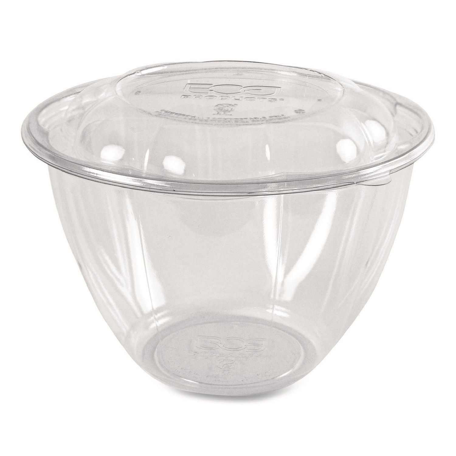 Renewable And Compostable Salad Bowls With Lids, 48 Oz, Clear, Plastic, 150/carton