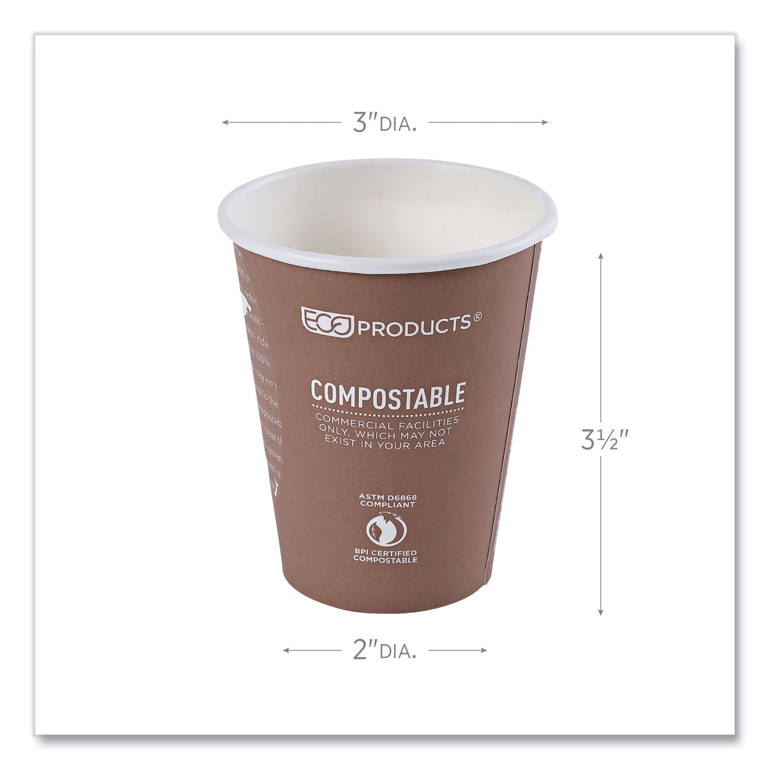 Eco-Products World Art Renewable and Compostable Hot Cups, 8 oz, Plum, 50/Pack (EPBHC8WAPK)