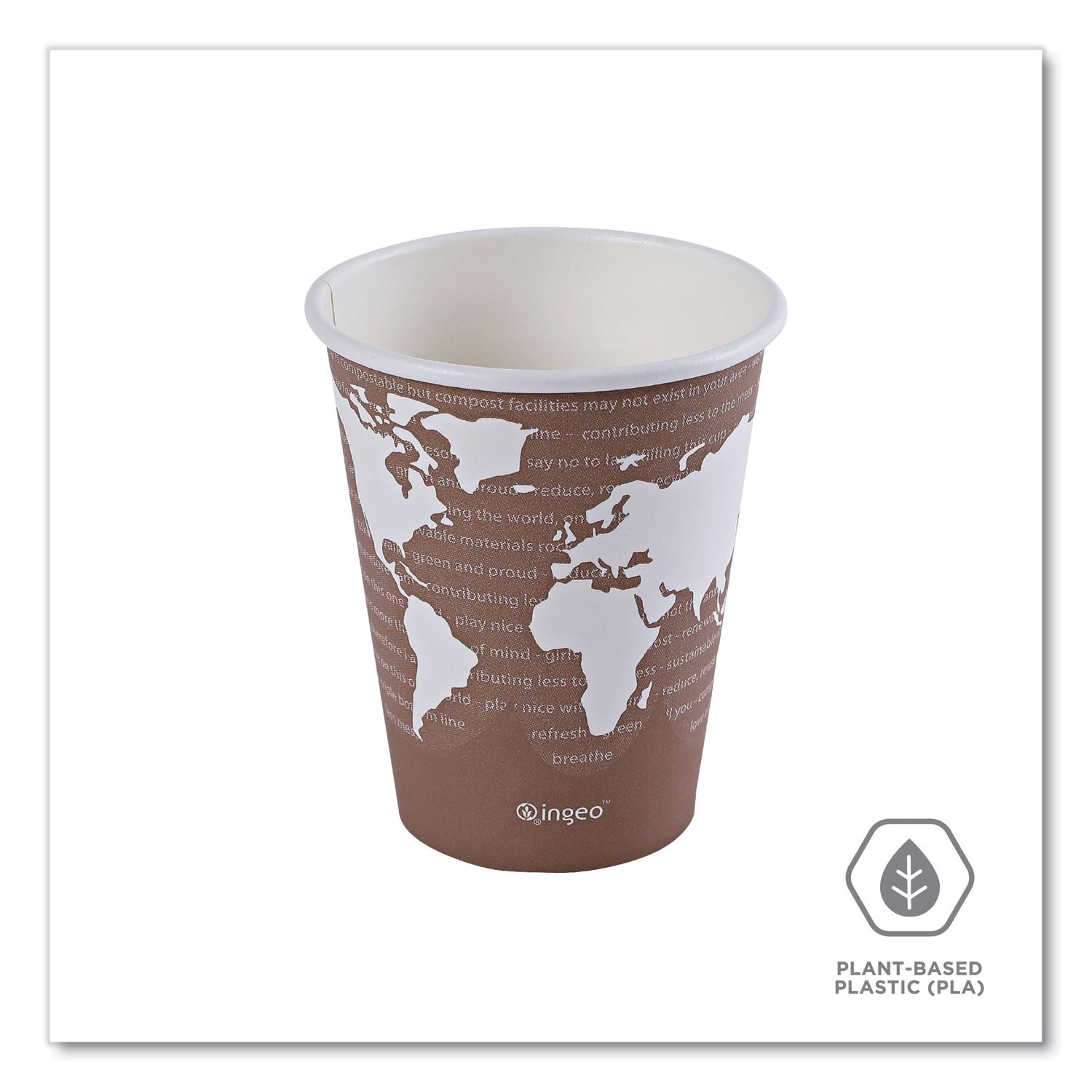 Eco-Products World Art Renewable and Compostable Hot Cups, 8 oz, Plum, 50/Pack (EPBHC8WAPK)