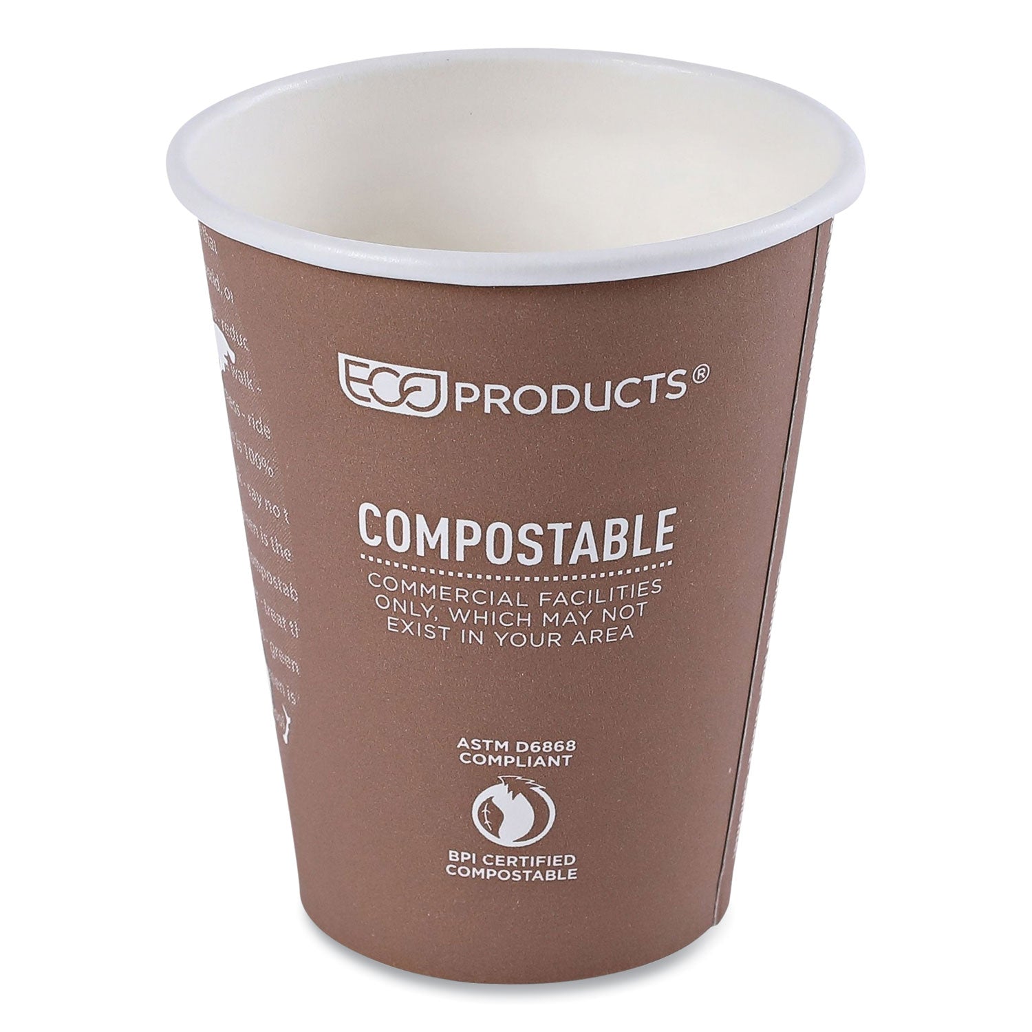 Eco-Products World Art Renewable and Compostable Hot Cups, 8 oz, Plum, 50/Pack (EPBHC8WAPK)