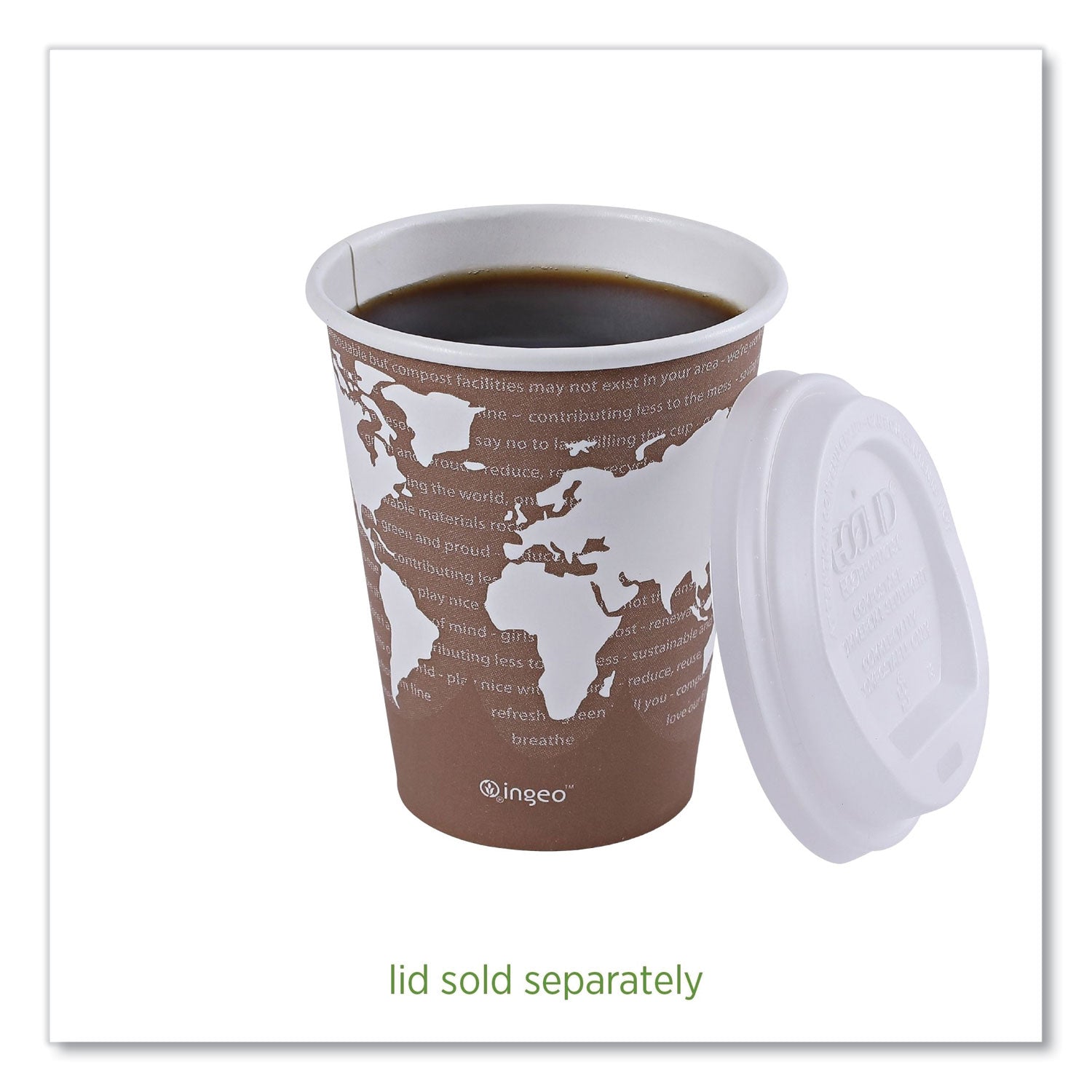 Eco-Products World Art Renewable and Compostable Hot Cups, 8 oz, Plum, 50/Pack (EPBHC8WAPK)