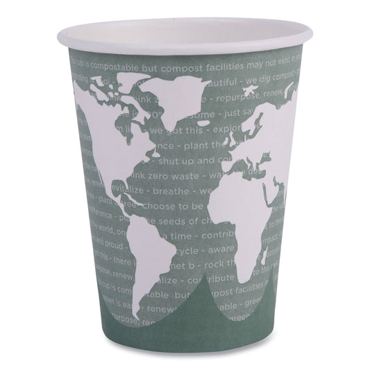 Eco-Products World Art Renewable and Compostable Hot Cups, 12 oz, Gray, 50/Pack (EPBHC12WAPK)