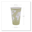 Eco-Products World Art Renewable and Compostable Hot Cups, 16 oz, Moss, 50/Pack (EPBHC16WAPK)