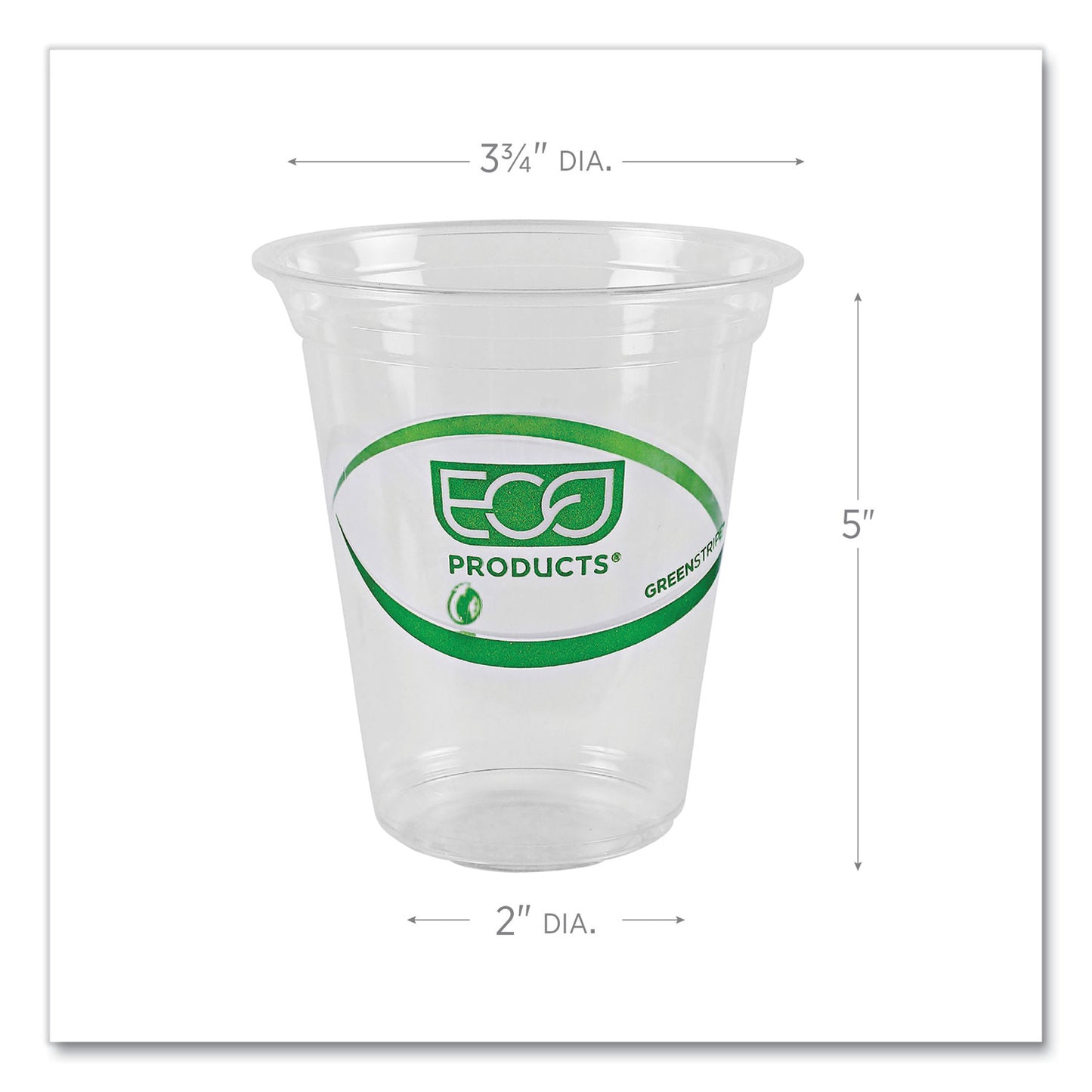 Eco-Products GreenStripe Renewable and Compostable Cold Cups Convenience Pack, Clear, 16 oz, 50/Pack (EPCC16GSPK)