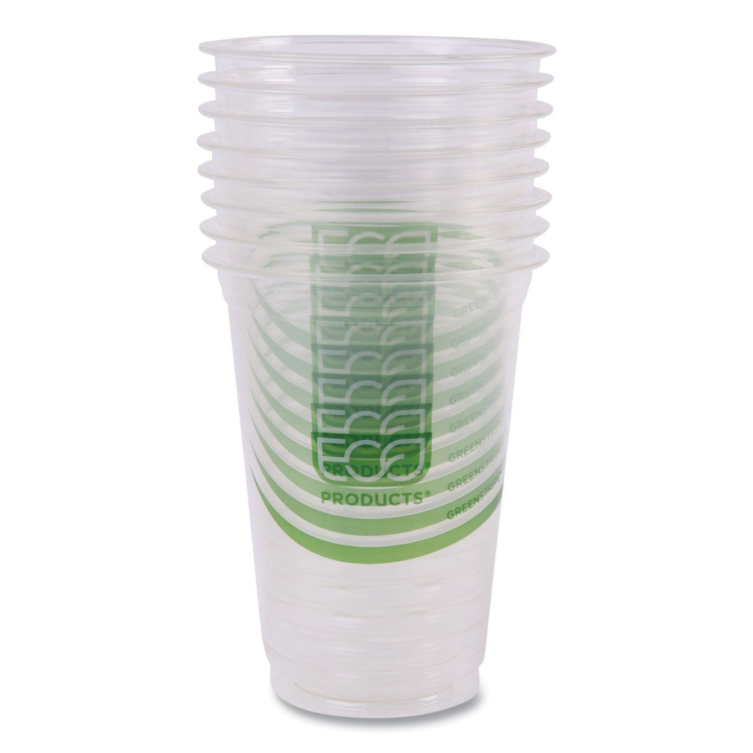 Eco-Products GreenStripe Renewable and Compostable Cold Cups Convenience Pack, Clear, 16 oz, 50/Pack (EPCC16GSPK)