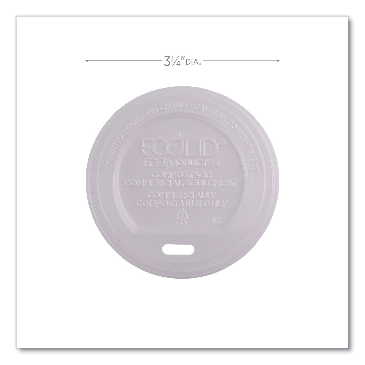 Eco-Products EcoLid Renewable/Compostable Hot Cup Lids, PLA, Fits 8 oz Hot Cups, 50/Packs, 16 Packs/Carton (EPECOLID8)