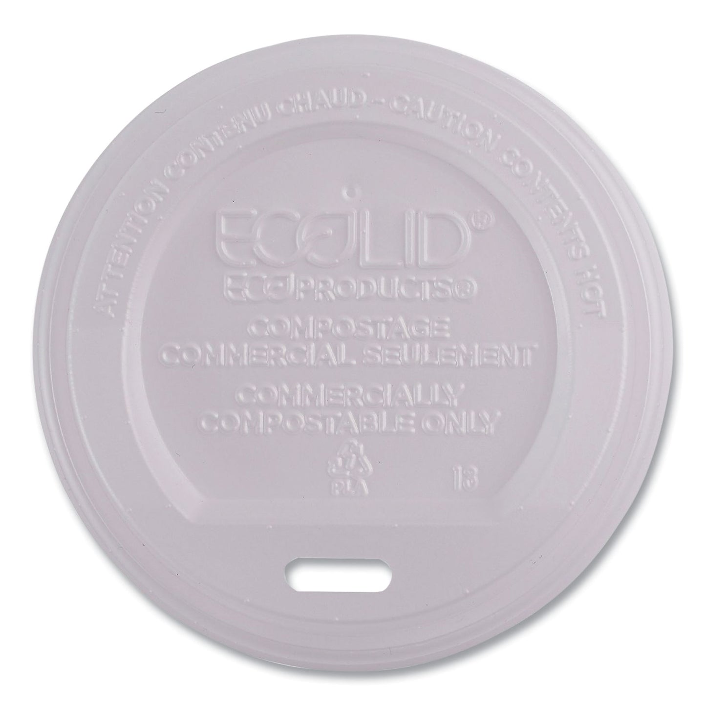 Eco-Products EcoLid Renewable/Compostable Hot Cup Lids, PLA, Fits 8 oz Hot Cups, 50/Packs, 16 Packs/Carton (EPECOLID8)
