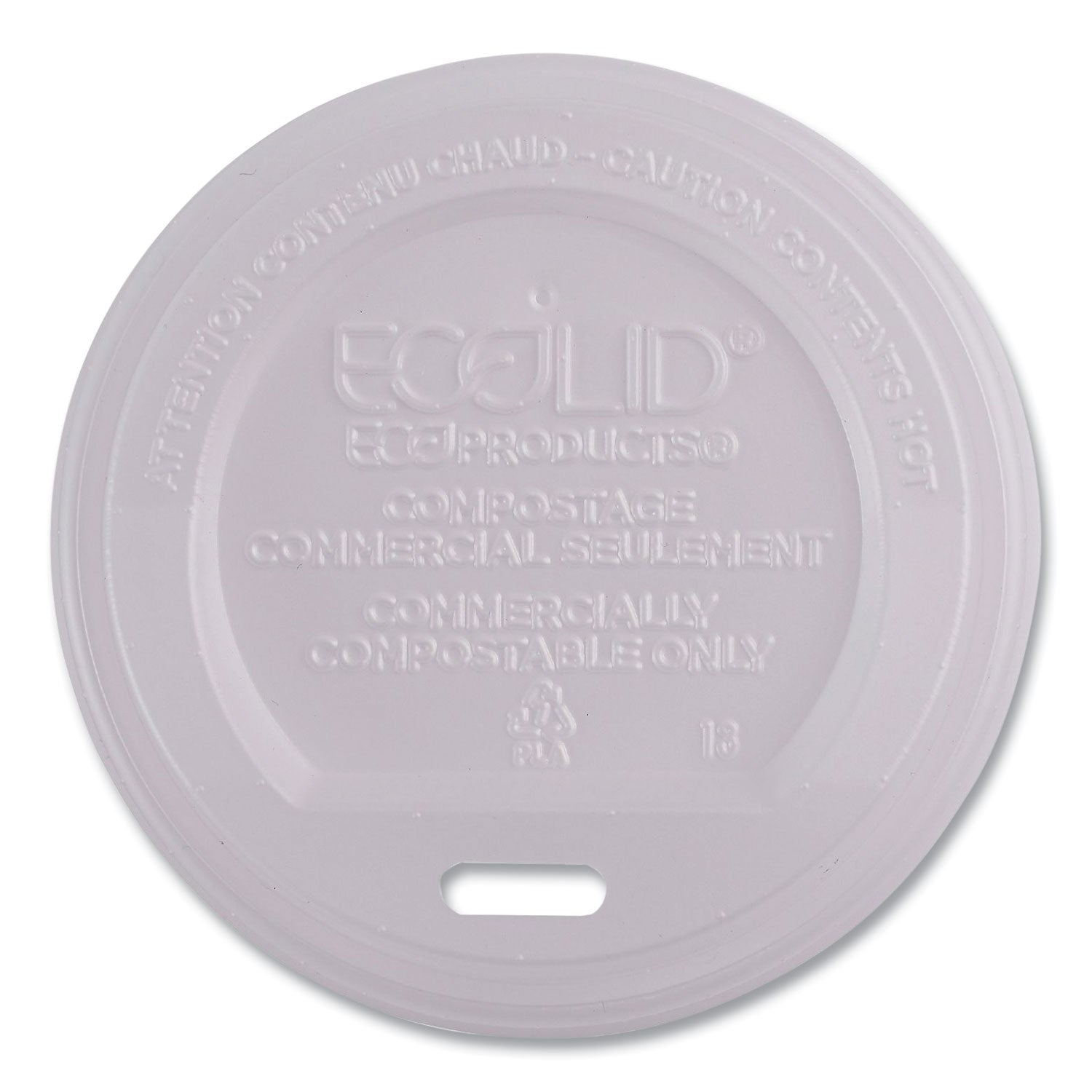 Eco-Products EcoLid Renewable/Compostable Hot Cup Lids, PLA, Fits 8 oz Hot Cups, 50/Packs, 16 Packs/Carton (EPECOLID8)