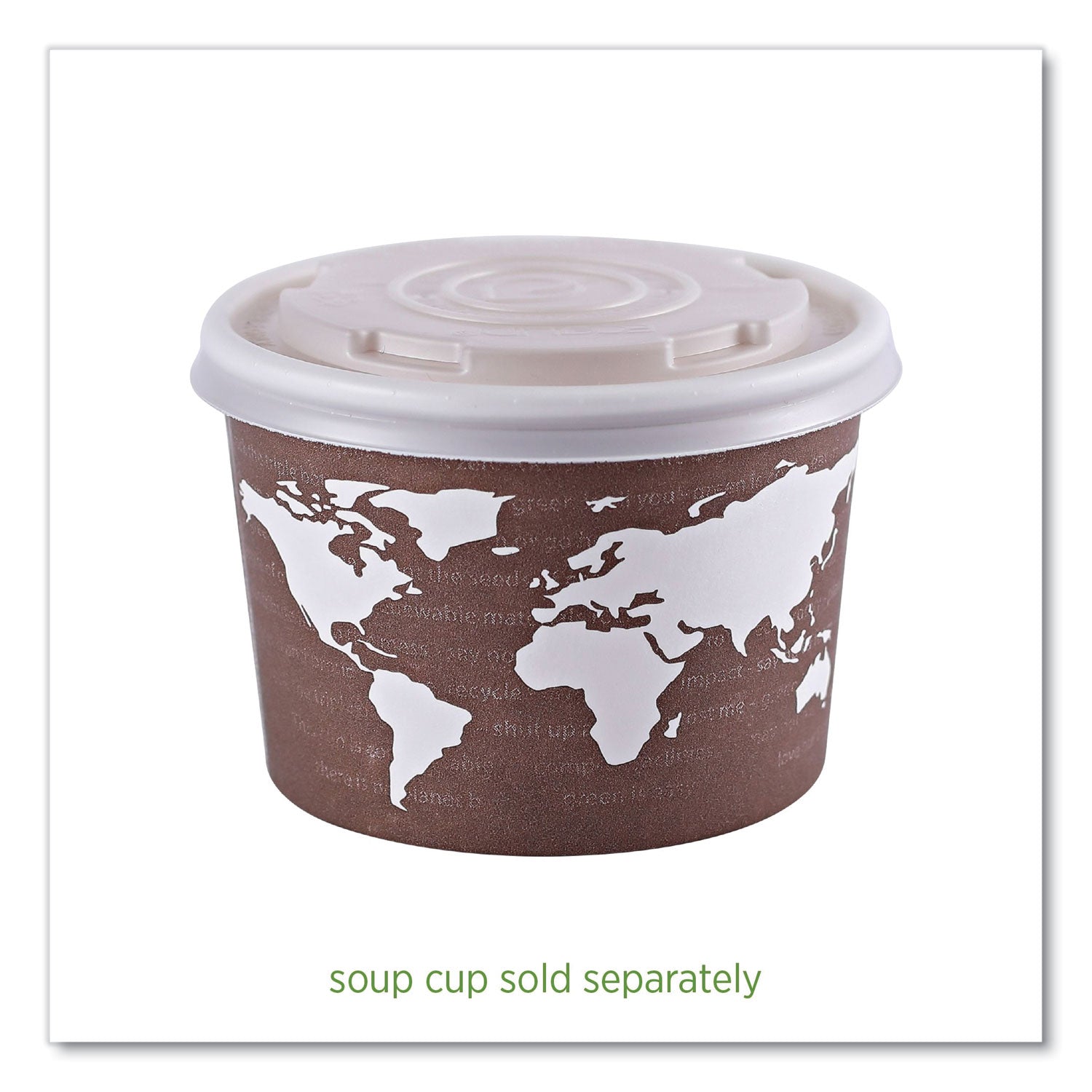 Eco-Products World Art PLA-Laminated Soup Container Lids, Fits 8 oz Sizes, Translucent, Plastic, 50/Pack, 20 Packs/Carton (EPECOLIDSPS)