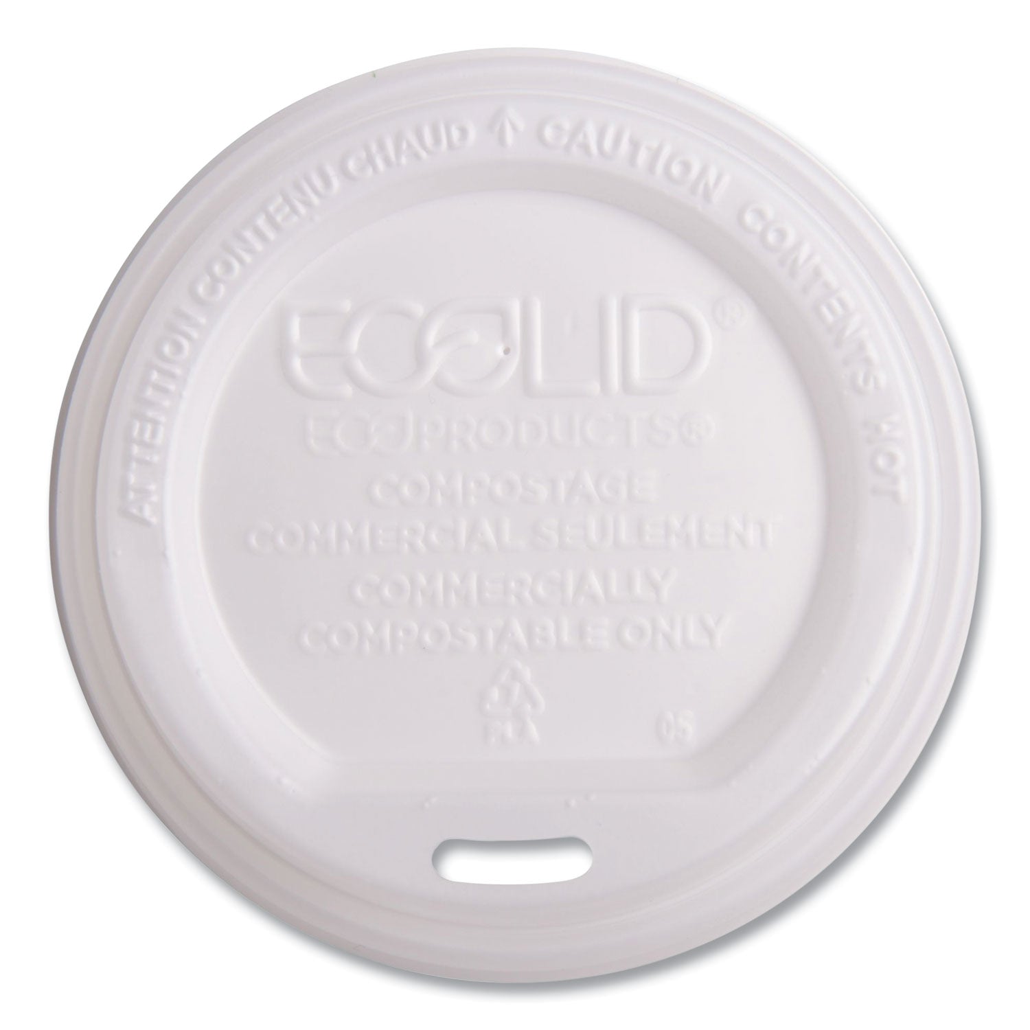 Eco-Products EcoLid Renewable/Compostable Hot Cup Lid, PLA, Fits 10 oz to 20 oz Hot Cups, 50/Pack, 16 Packs/Carton (EPECOLIDW)