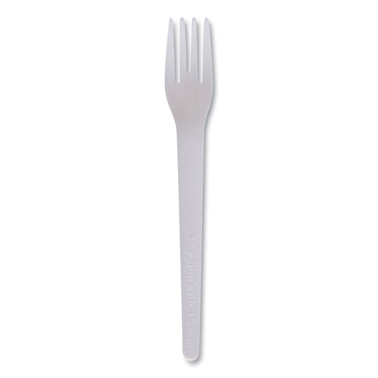 Eco-Products Plantware Compostable Cutlery, Fork, 6", Pearl White, 50/Pack, 20 Pack/Carton (EPS012)