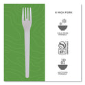 Eco-Products Plantware Compostable Cutlery, Fork, 6", White, 1,000/Carton (EPS012W)