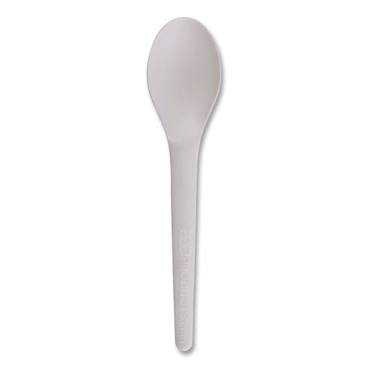 Eco-Products Plantware Compostable Cutlery, Spoon, 6", White, 1,000/Carton (EPS013W)