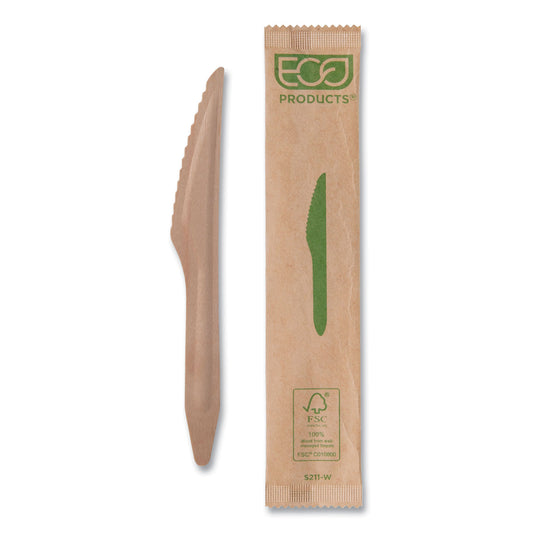 Eco-Products Wood Cutlery, Knife, Natural, 500/Carton (EPS211W)