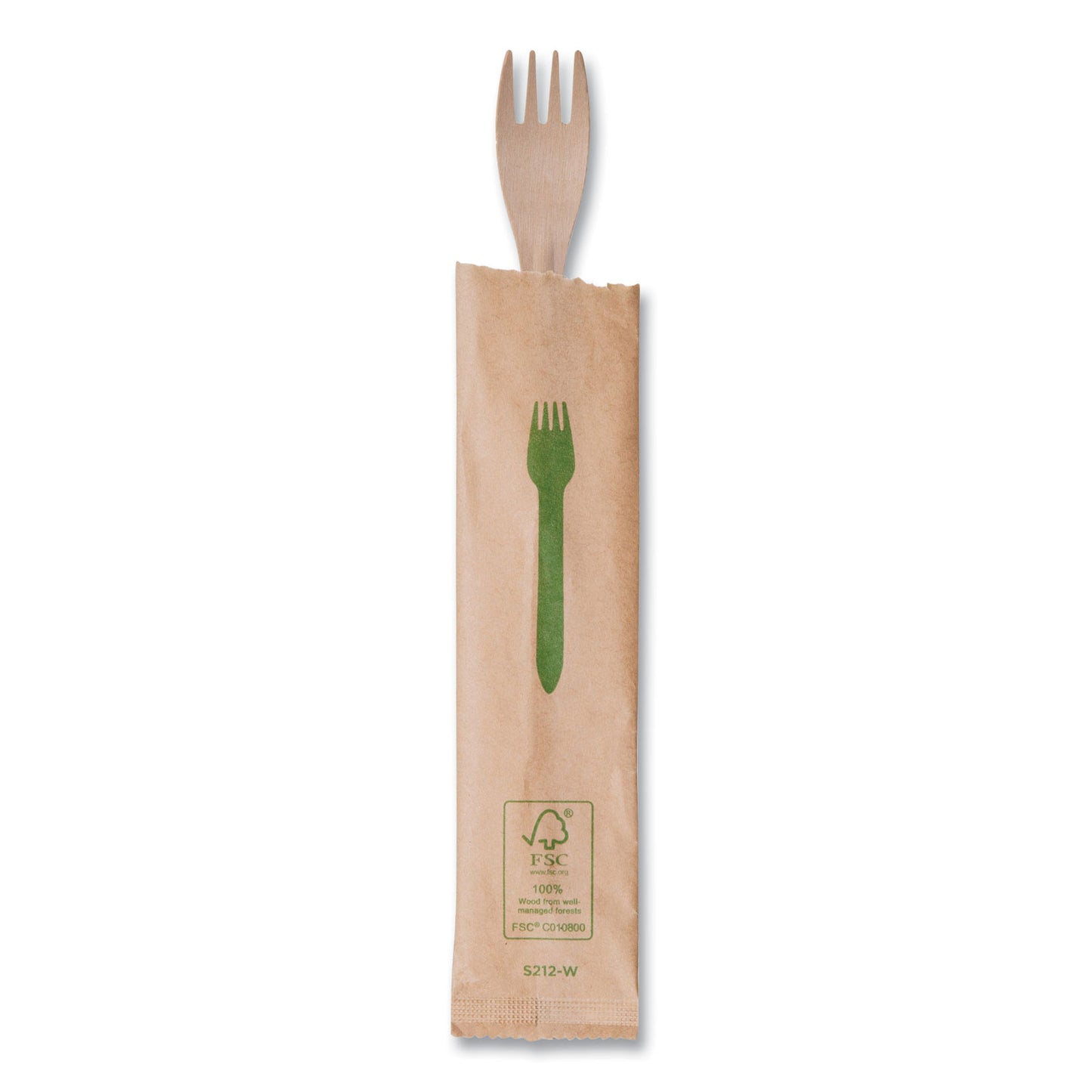 Eco-Products Wood Cutlery, Fork, Natural, 500/Carton (EPS212W)