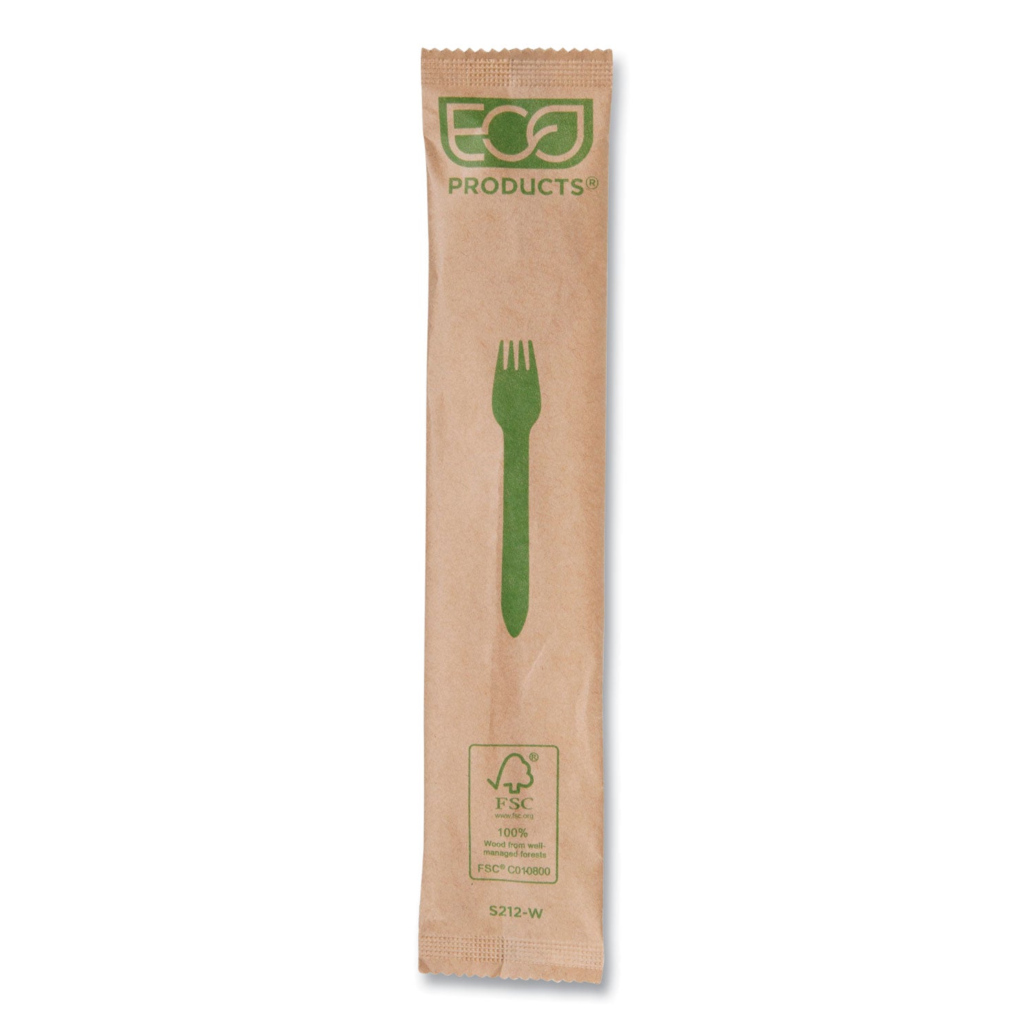 Eco-Products Wood Cutlery, Fork, Natural, 500/Carton (EPS212W)