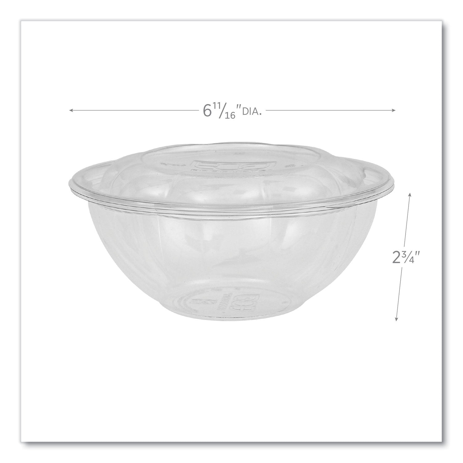 Eco-Products Renewable and Compostable Salad Bowls with Lids, 24 oz, Clear, Plastic, 50/Pack, 3 Packs/Carton (EPSB24)