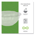 Eco-Products Renewable and Compostable Salad Bowls with Lids, 24 oz, Clear, Plastic, 50/Pack, 3 Packs/Carton (EPSB24)