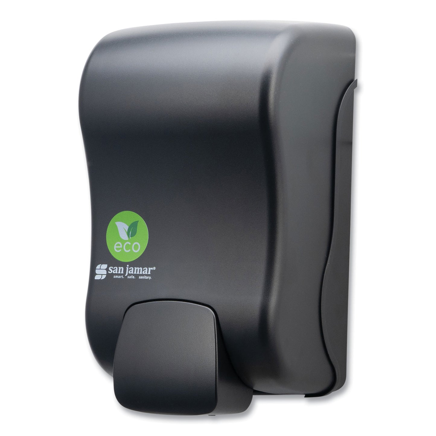 San Jamar ecoLogic Rely Manual Foam Soap and Sanitizer Dispenser, 900 mL, 5,5 x 4,5 x 9.25, Black (SF900REBK)