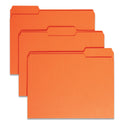 Smead Colored File Folders, 1/3-Cut Tabs: Assorted, Letter Size, 0.75" Expansion, Orange, 100/Box (12543)