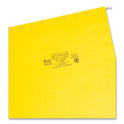 Smead Colored Hanging File Folders with 1/5 Cut Tabs, Letter Size, 1/5-Cut Tabs, Yellow, 25/Box (64069)