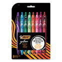 BIC Gel-ocity Quick Dry Gel Pen, Retractable, Medium 0.7 mm, Randomly Assorted Ink and Barrel Colors, 8/Pack (RGLCGAP81AST)