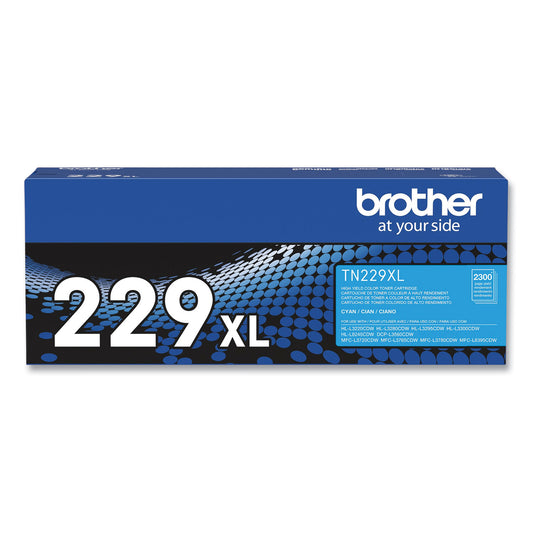 Brother TN229XLC High-Yield Toner, 2,300 Page-Yield, Cyan