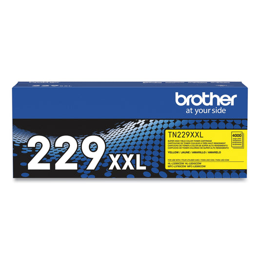 Brother TN229XXLY Super High-Yield Toner, 4,000 Page-Yield, Yellow