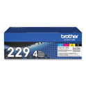 Brother TN2294PK Toner, 1,500/1,200 Page-Yield, Black/Cyan/Magenta/Yellow, 4/Pack