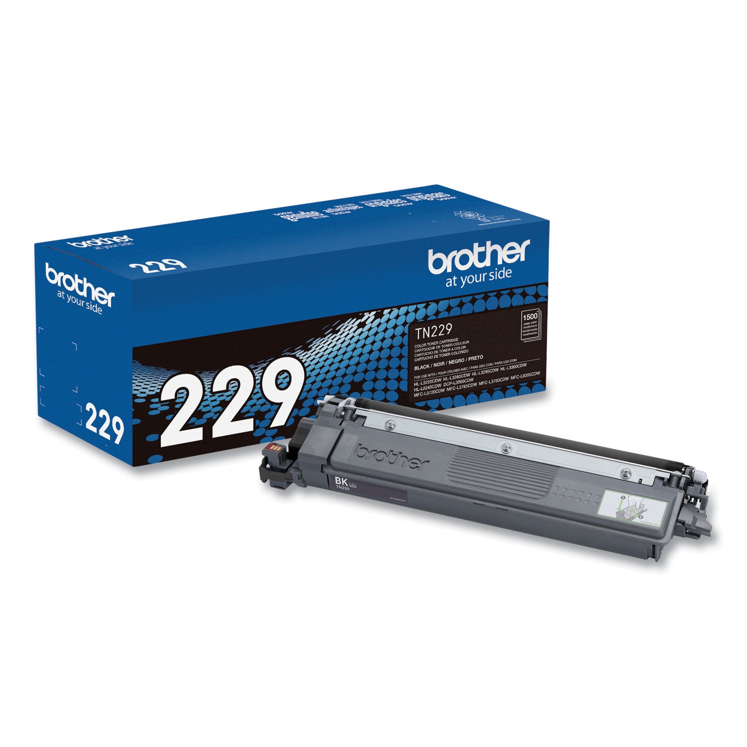 Brother TN229BK Toner, 1,500 Page-Yield, Black