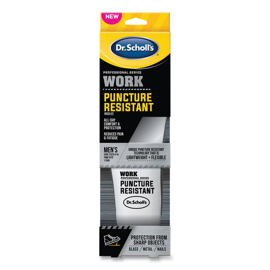 Dr. Scholl's Professional Series Work Puncture Resistant Insoles for Men, Men's Size 8 to 14, Black (00293)