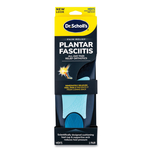 Dr. Scholl's PlantarFasciitisAll Day Pain Relief Orthotics for Men, Men Size 8 to 13, Blue (59037)