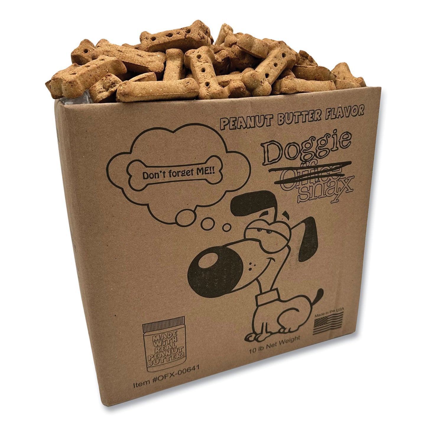 Office Snax Doggie Biscuits, Peanut Butter, 10 lb Box (00641)