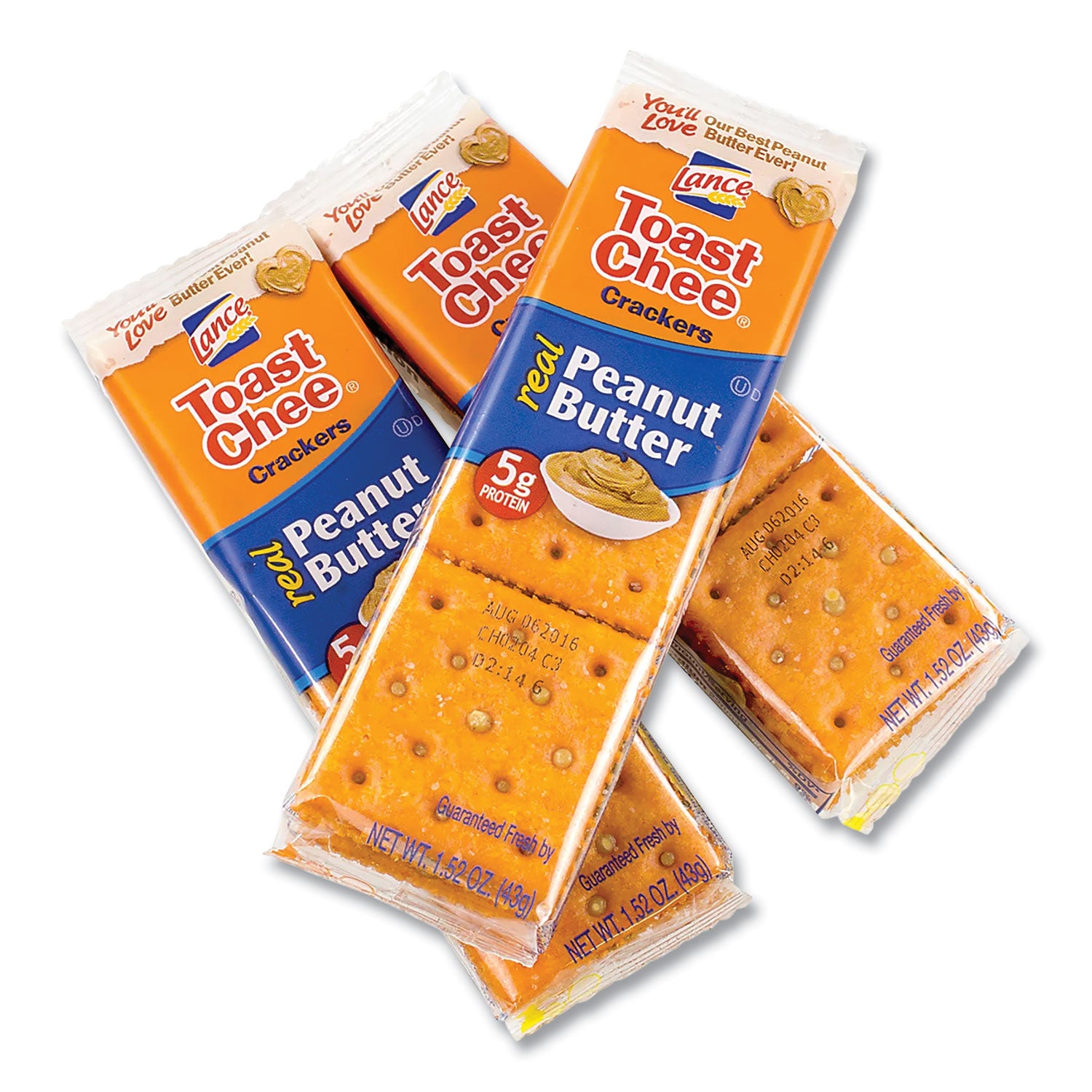 Lance Toast Cheese Crackers, Peanut Butter, 1.5 oz Packet, 24/Box (SN40653)