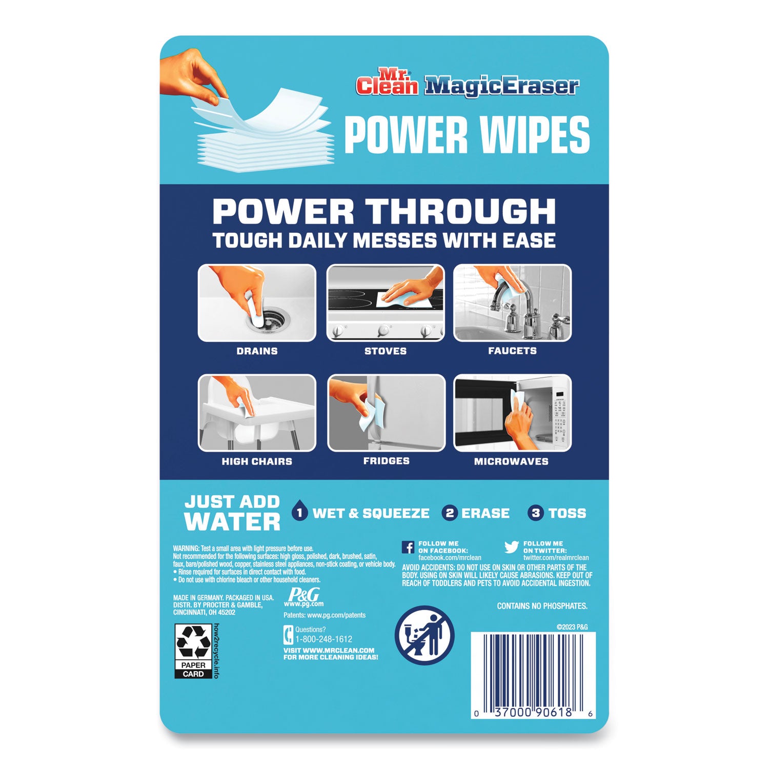 Mr. Clean Magic Eraser Sheets, 3.5 x 5.8, 0.03" Thick, White, 16 Sheets/Pack, 4 Packs/Carton (02515)