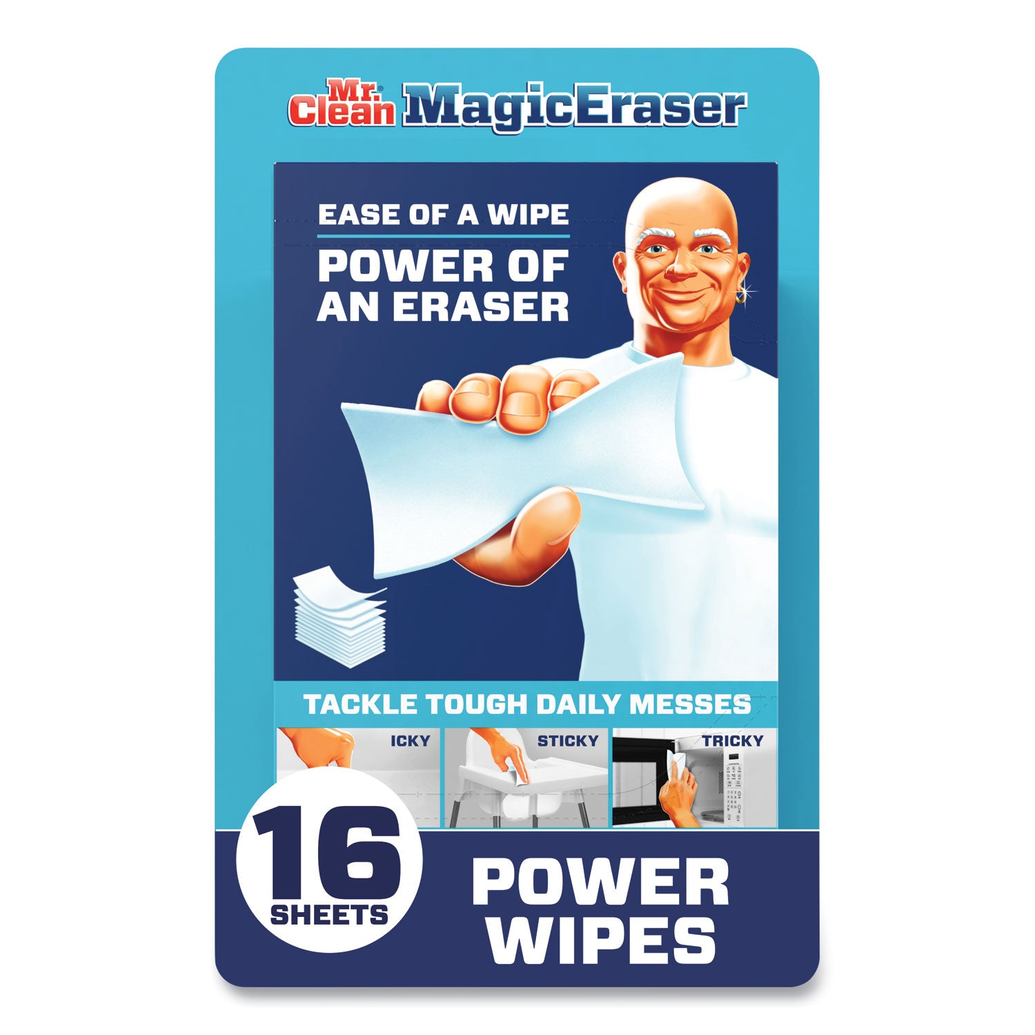 Mr. Clean Magic Eraser Sheets, 3.5 x 5.8, 0.03" Thick, White, 16 Sheets/Pack, 4 Packs/Carton (02515)