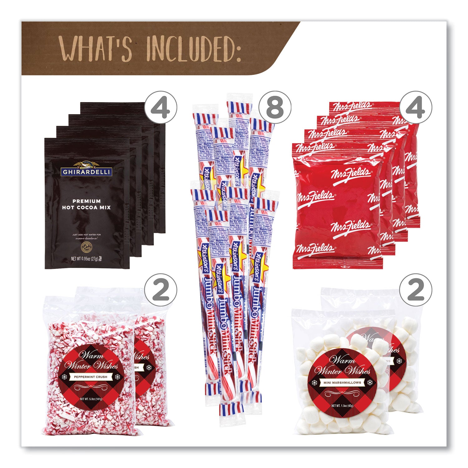 Snack Box Pros Warm Winter Wishes Hot Chocolate Kit, 20 Assorted Items/Box (70000117)