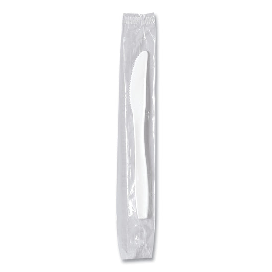 Regal Mediumweight Cutlery, Individually Wrapped, Knife, White, 1,000/carton