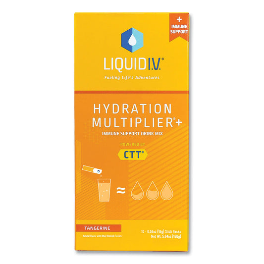 LIQUID I.V. Immune Support, Tangerine, 0.56 oz Packet, 10/Pack (22002080)