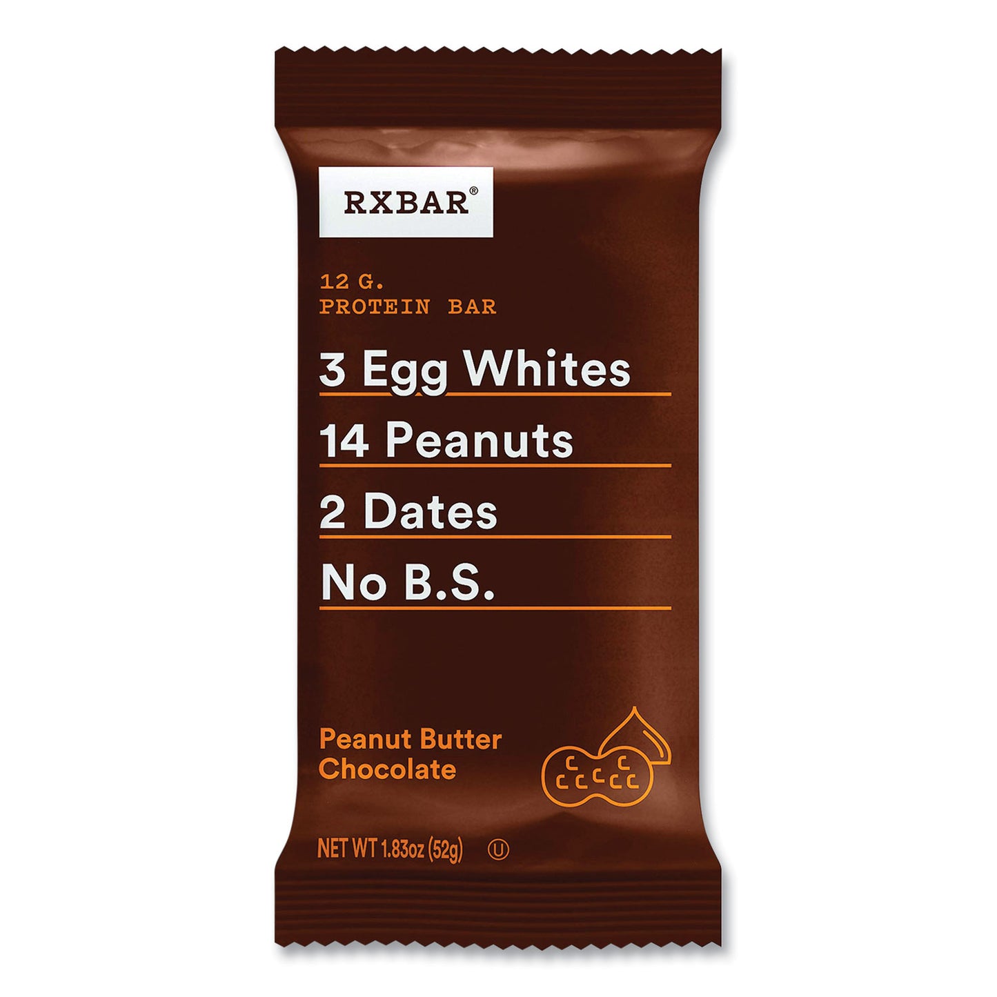 RXBAR Adult Bars, Peanut Butter Chocolate, 1.83 oz Bar, 5 Bars/Pack, 2 Packs/Carton (60000770)