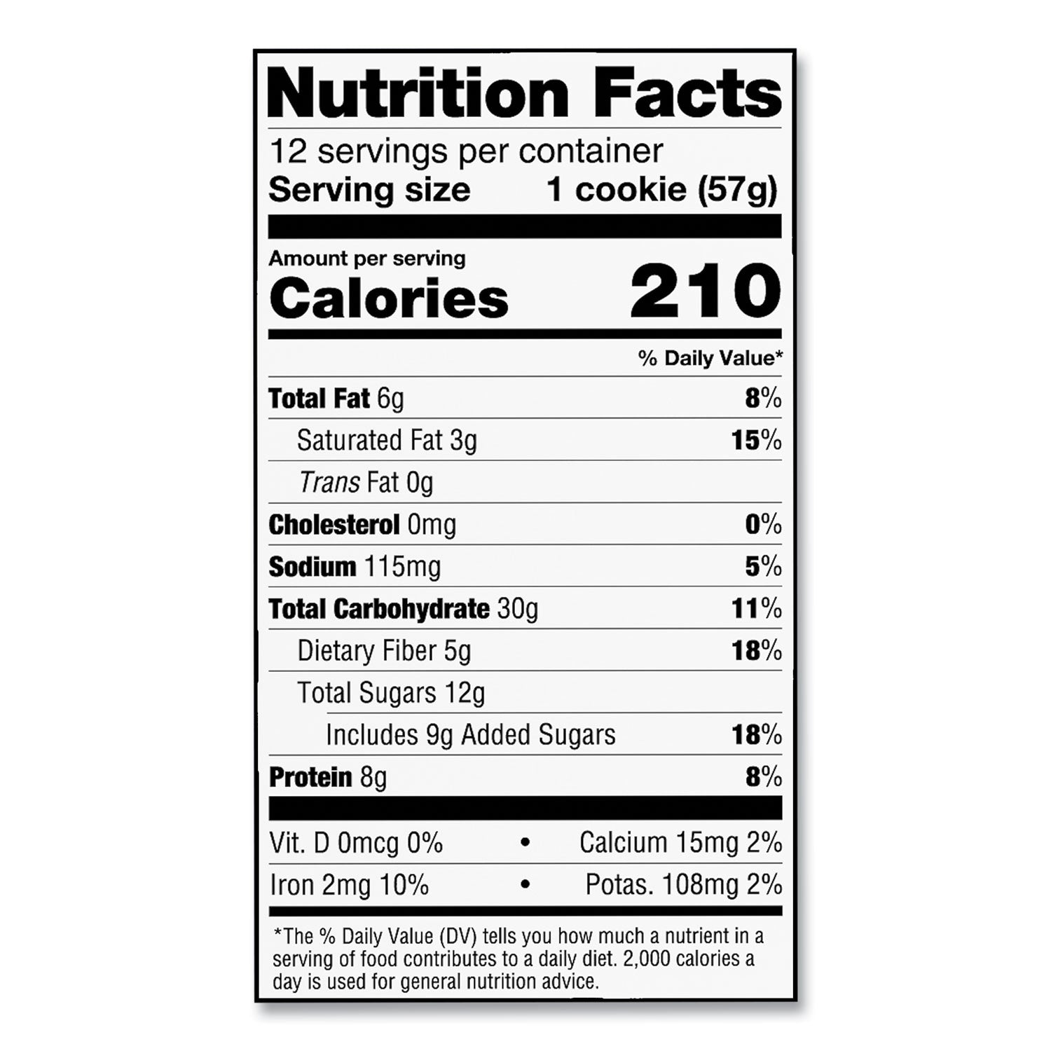 Lenny & Larry's Chocolate Chip Cookie, 2 oz Packet. 12/Pack (22002081)