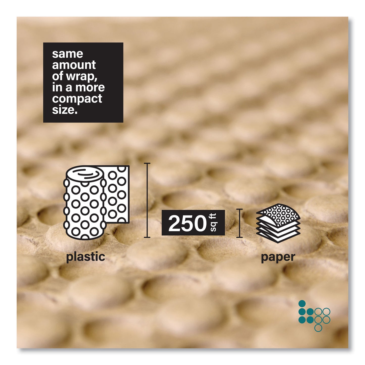 Elementree Bubble Paper, 12" x 250 ft, Perforated Every 12", Kraft, 250 Sheets/Carton (01913)