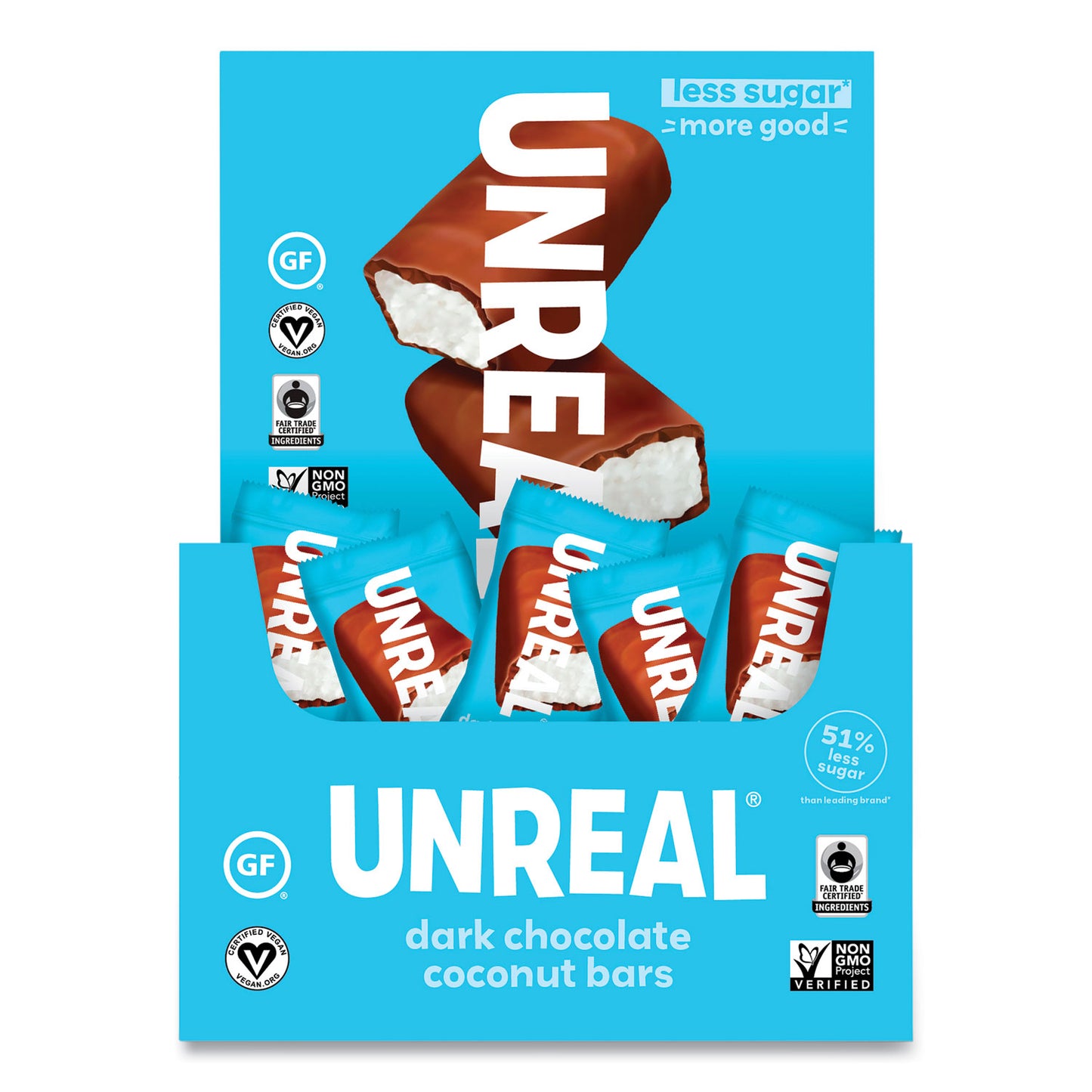 UNREAL Dark Chocolate Coconut Bars, 0.53 oz, Individually Wrapped, 40/Pack (22002087)